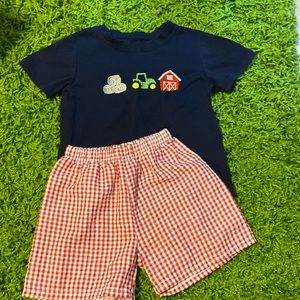 Boys 2T tractor short set